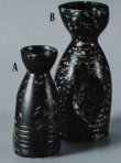Кувшинчик для Саке малый (Из серии Чёрная керамика с бронзовыми каплями)