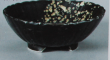 Салатник "Цветок" (Из серии Чёрная керамика с бронзовыми каплями)