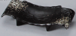 Тарелка на ножках (Из серии Чёрная керамика с бронзовыми каплями)