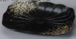 Тарелка квадратная(Из серии Чёрная керамика с бронзовыми каплями)