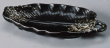 Тарелка листик (Из серии Чёрная керамика с бронзовыми каплями)