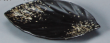 Тарелка листик (Из серии Чёрная керамика с бронзовыми каплями)